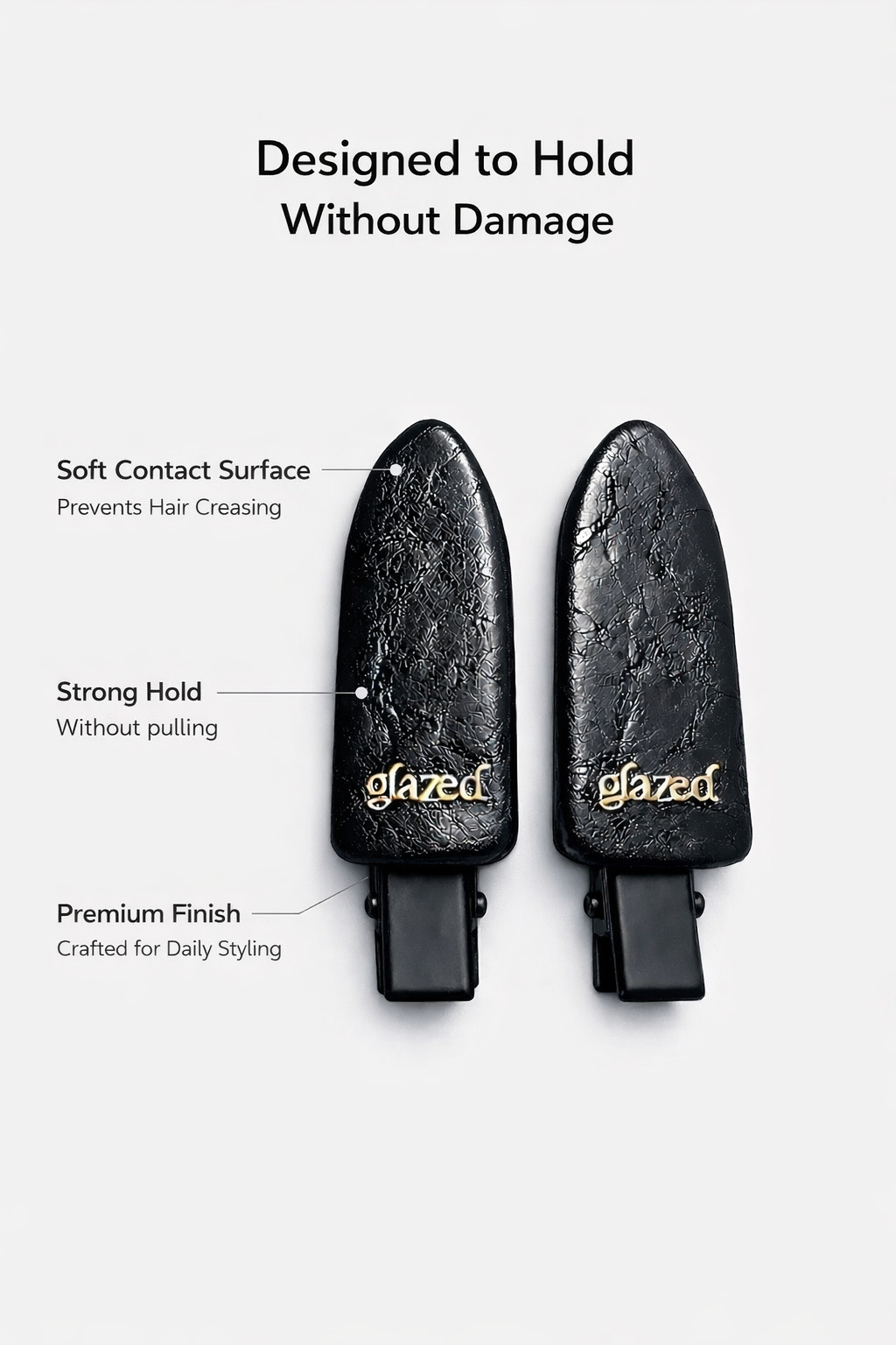 Glazed Sleek Hold Clips